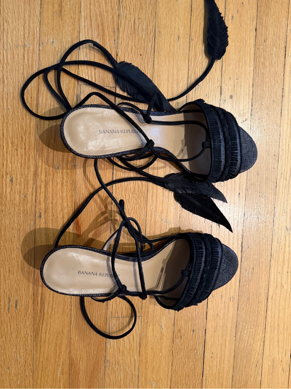 Banana Republic Black Lace-Up Heels